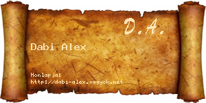 Dabi Alex névjegykártya
